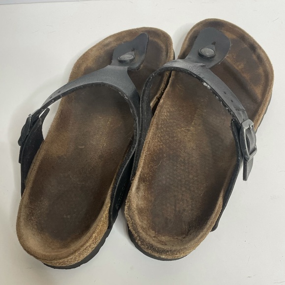 Birkenstock Gizeh Size 25 / 7-7.5 Girls Black Flip Flop Style - Picture 5 of 9